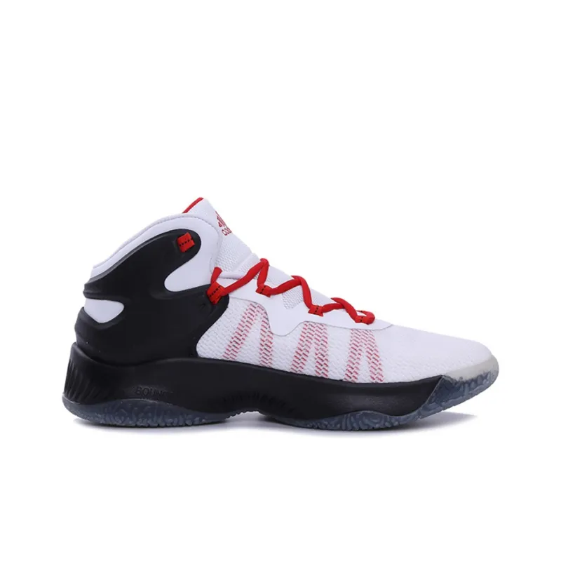 Adidas D Rose Explosive Bounce Durable Cushioning Mid-Top Basketball Shoes Men's White Red-1