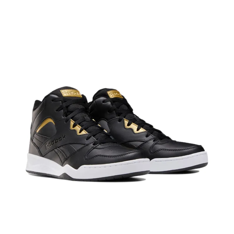 Reebok Royal BB4500 2 Cushioning Anti-Slip And Wear-Resistant Coverage Mid-Top Basketball Shoes Men's Black Gold-2