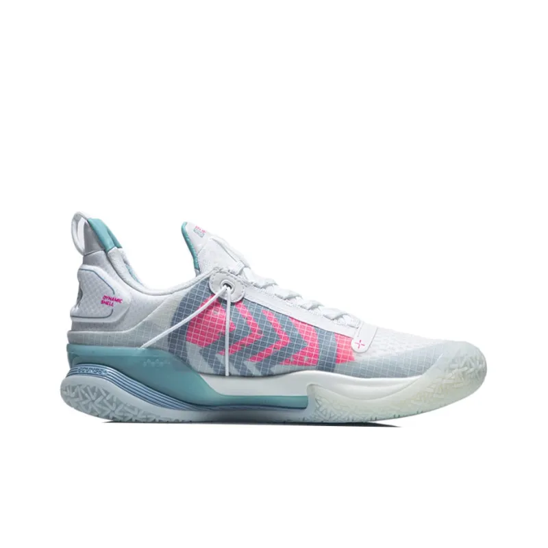 LINING Blitz 7 Premium Basketball Shoes Men Low Top White/Blue/Pink-1