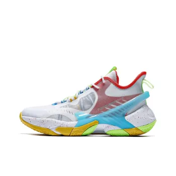 361° Wear Resistant Slip Resistant Lightweight Low Top Performance Basketball Shoes Men's White Blue Red