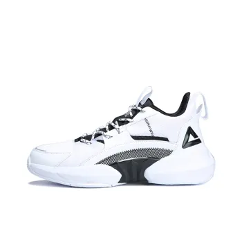 PEAK Cushioning Support Low Top Performance Basketball Shoes Men's White Black