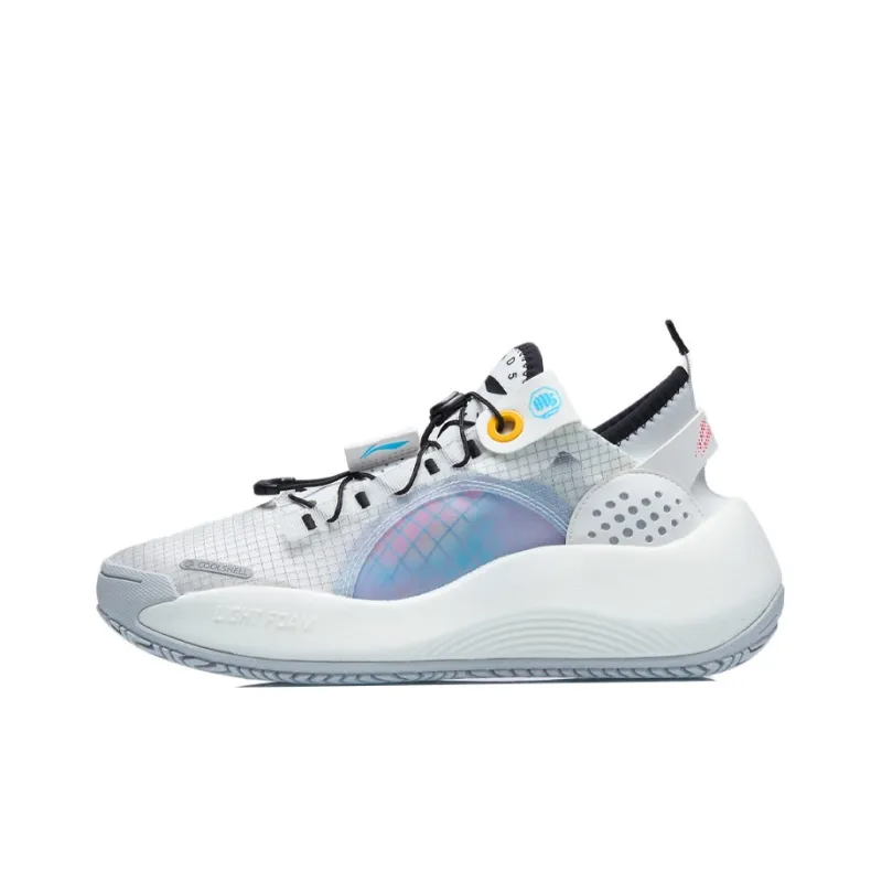 LINING Badfive Vintage Basketball Shoes Women's Low Top Standard White/Ivory-0