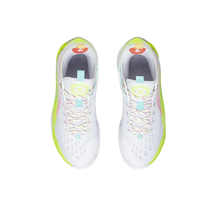 LINING Wade 808 2 Basketball Shoes Men Low Top Standard White/Neon Fruit Red-3