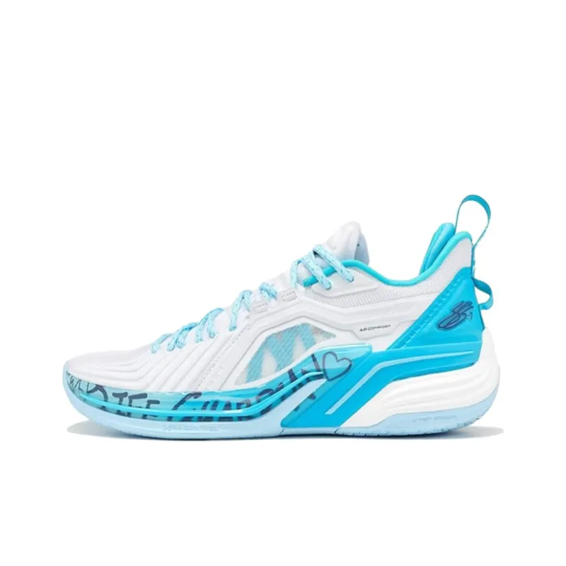 XTEP Jeremy Lin Three Generations Basketball Shoes Men Low Top Blue/White-0