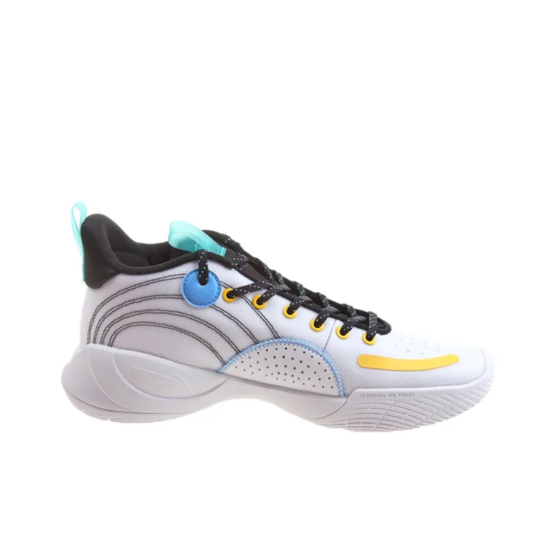 LiNing Cushioning, Slip Resistant, Abrasion Resistant, Coverage, Support Low Top Basketball Shoes Men's White-1