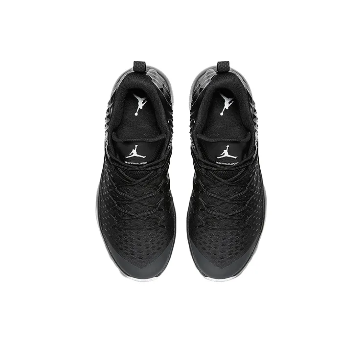 Jordan TEAM Cushioning Anti-Slip And Wear-Resistant Breathable Coverage Mid-Top Basketball Shoes Men's Black White-3