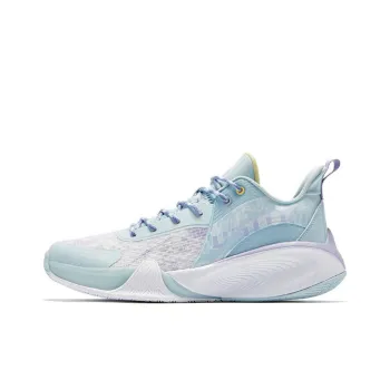 QIAODAN Dawn Basketball Shoes Men Low Top Blue/Purple