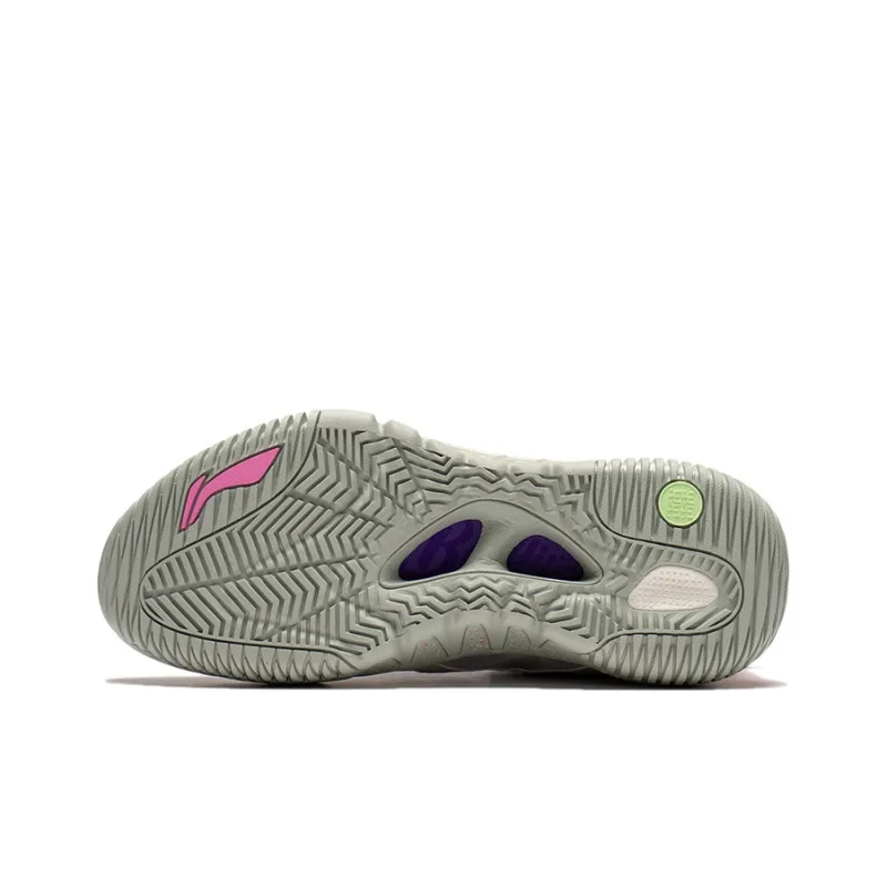 LiNing Badfive 2 Cushioning Anti Slip And Wear Resistant High Top Performance Basketball Shoes Gray Red Green-4