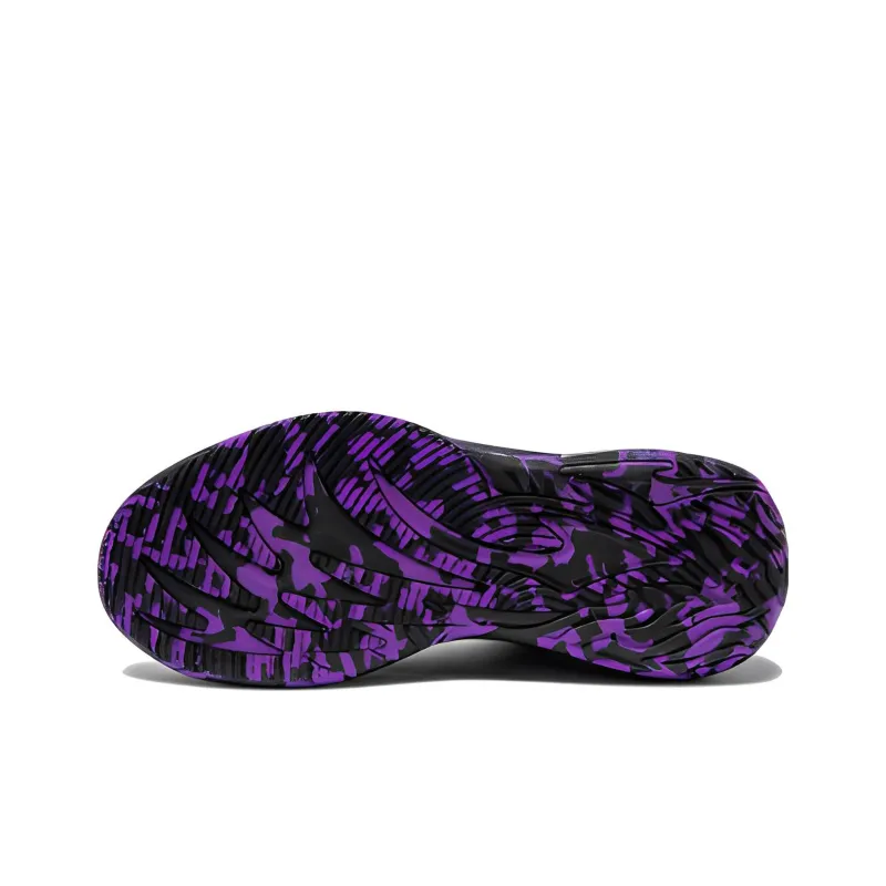 Erke Cushioning, Slip Resistant, Abrasion Resistant, Coverage, Support Mid Top Basketball Shoes Men's Black Purple-4