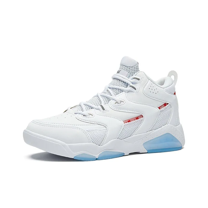 361° Cushioning Anti Slip And Wear Resistant Mid Top Basketball Shoes Women's White Red-1