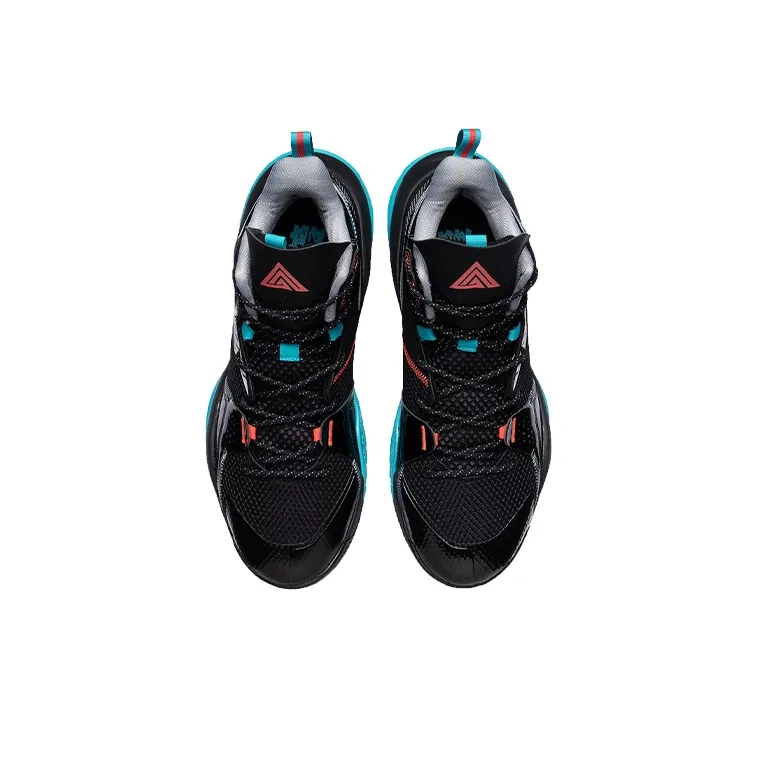 LINING Power 7 V2 Basketball Shoes Men High Top Black/Blue-3