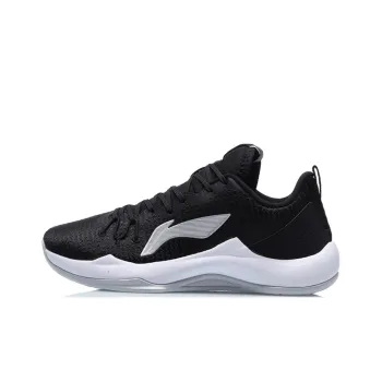 LiNing Magic Cloud Durable Breathable Low Top Basketball Shoes Men's Black White Fleece Lined