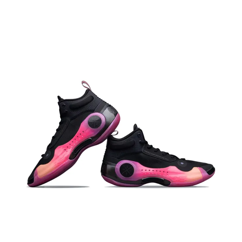 LiNing WOW 10 Sunrise Cushioning, Wear Resistant Mid Top Basketball Shoes Men's Black-1