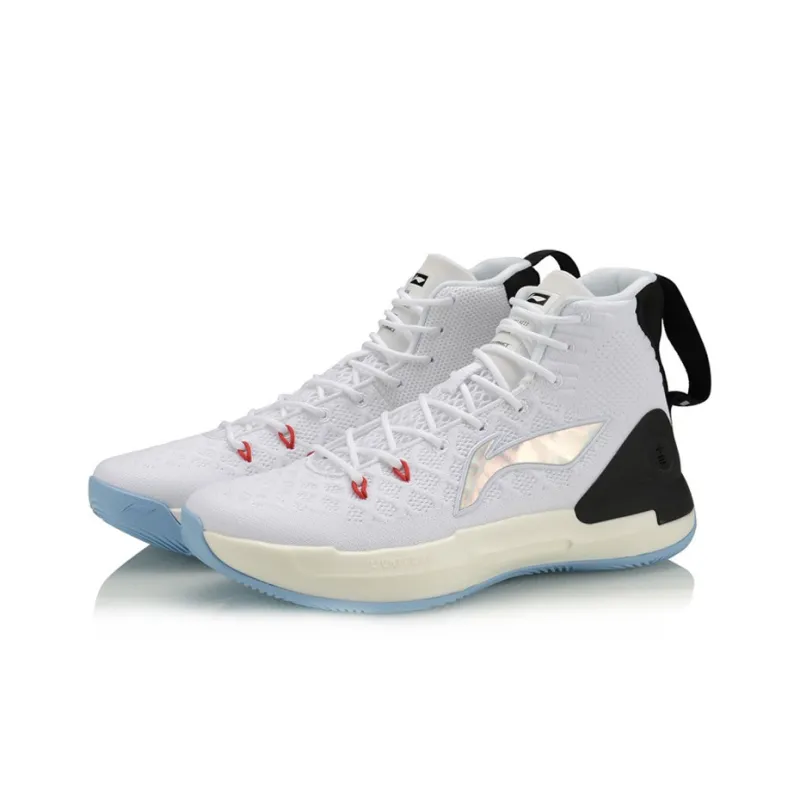 LiNing YuShuai 13 Anti Slip Wear Resistant High Top Light Foam Basketball Shoes Men's White-2
