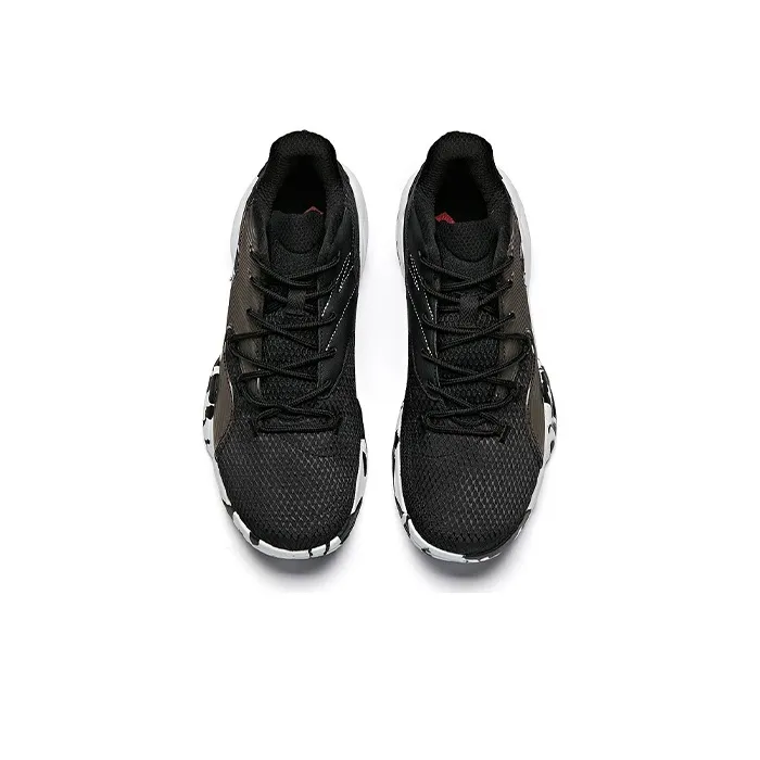 Anta Cushioning Anti Slip And Wear Resistant Low Top Basketball Shoes Men's Black White-2