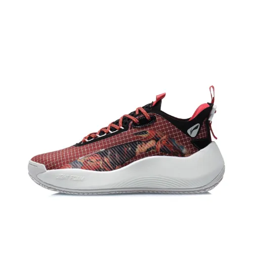 LINING Badfive 1 Basketball Shoes Men Low-Top National Painting Red