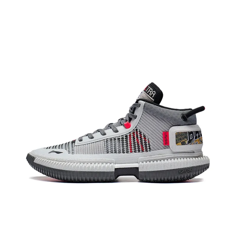 LiNing Badfive 3 Ultra Cushioning Anti Slip And Wear Resistant Mid Top Basketball Shoes Men's Gray-0
