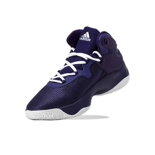 Adidas D Rose Explosive Bounce Wear-Resistant Mid-Top Basketball Shoes Men's Purple-2