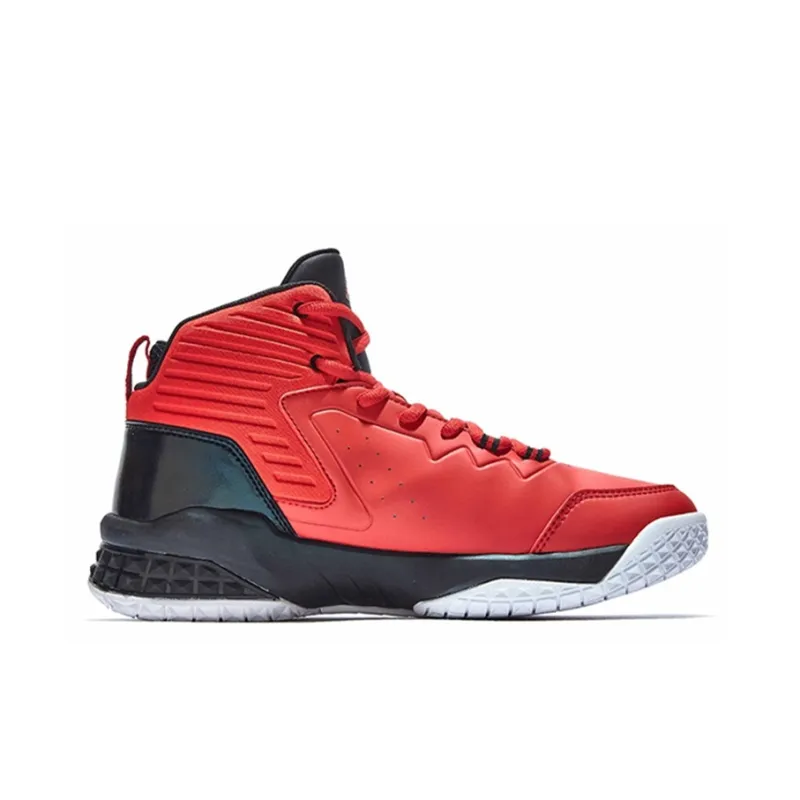 QIAODAN Grinding 1 Basketball Shoes Men High Top Red Black-1