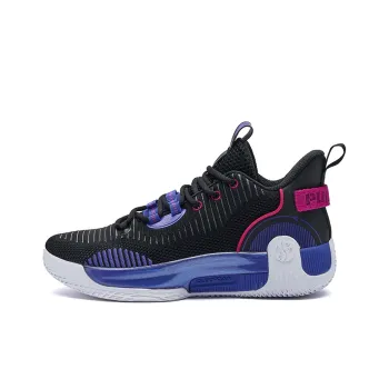 361° Ag Volley Breathable Slip Resistant Mid Top Performance Basketball Shoes Men's Black Purple