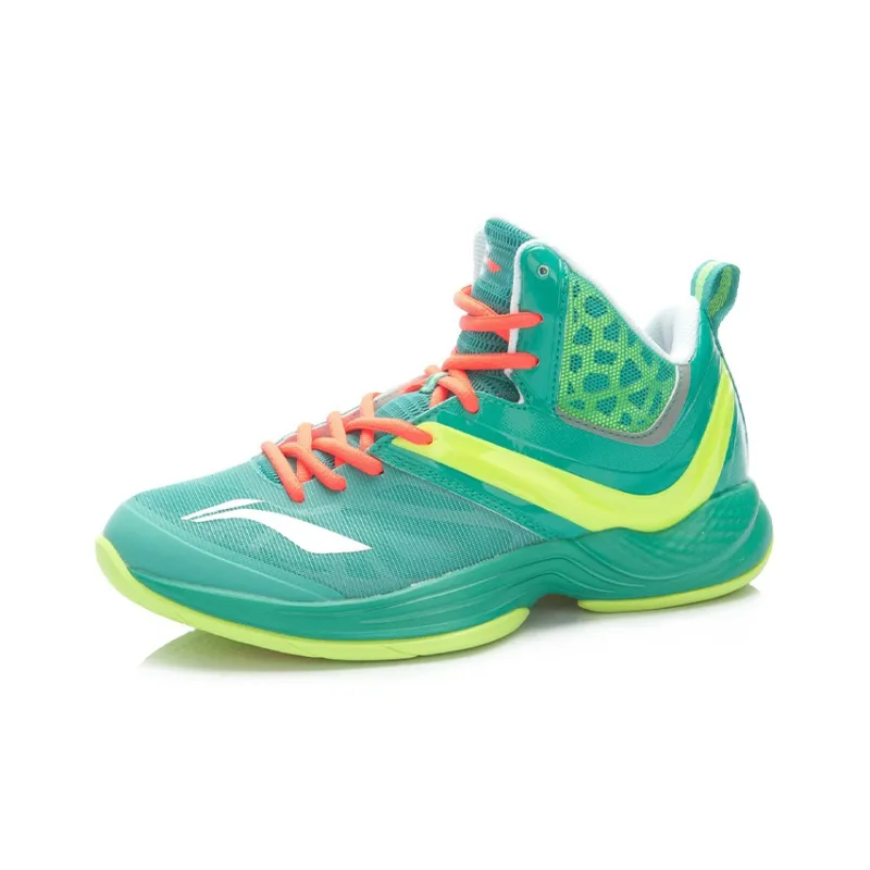 LiNing Super Light 12 Cushioning Support Mid Top Basketball Shoes Unisex Green-1