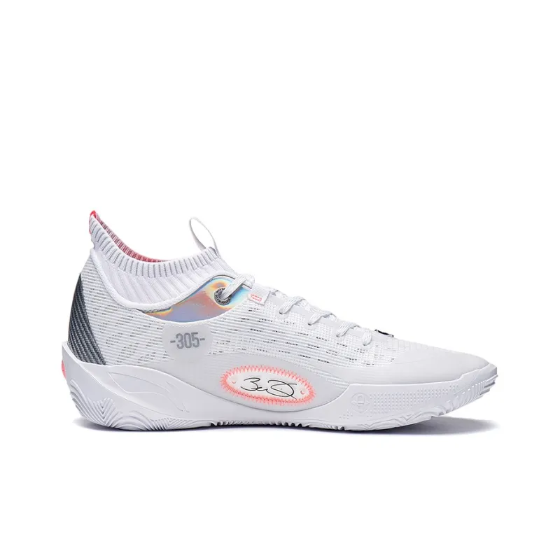 LiNing 808 2 ULTRA Ultra Cushioning Anti-Slip And Wear-Resistant High-Top Performance Basketball Shoes White Gray Red-1