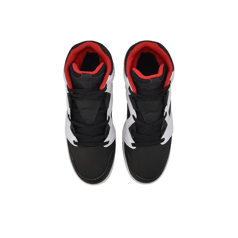 LiNing Retro 90 Mid-Top Basketball Shoes Unisex Black White-3