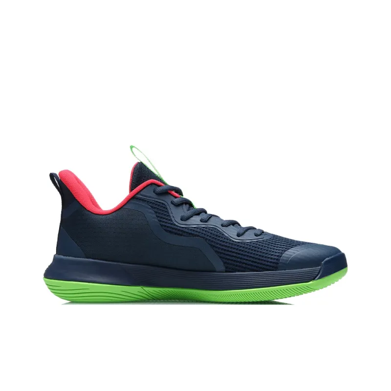 LINING Flash Basketball Shoes Men Low Top Blue/Red/Green-1