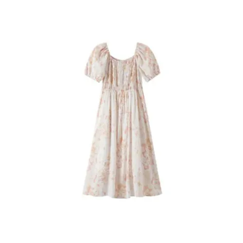 Inman Short-Sleeved Dresses Women's Peach Pink Floral