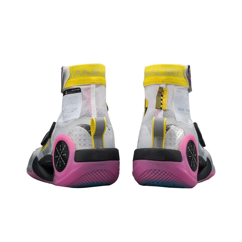 LiNing WOW 9 Infinity Infinity 'test R2' Cushioning Support High-Top Performance Basketball Shoes Men's White Pink-3