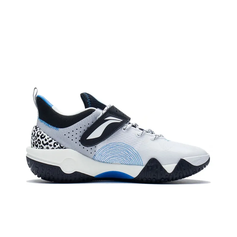 LiNing Coldblood Cushioning Anti-Slip And Wear-Resistant Low-Top Performance Basketball Shoes Gray Black Blue-1