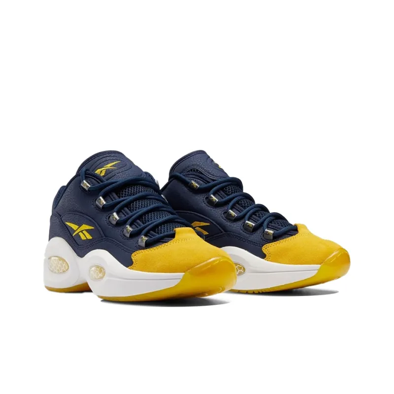 Reebok Question Basketball Shoes Men Low Top Blue/Yellow-2