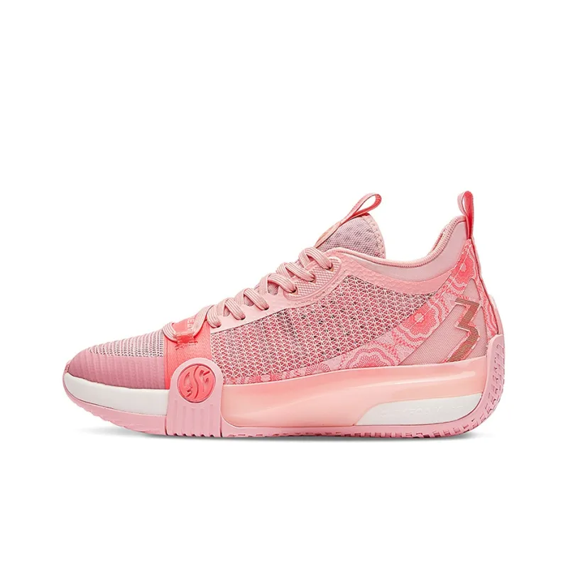 361° Chan 3 MOD Basketball Shoes Men Mid Top Feather White/Bright Copper/Cherry Blossom Pink-0