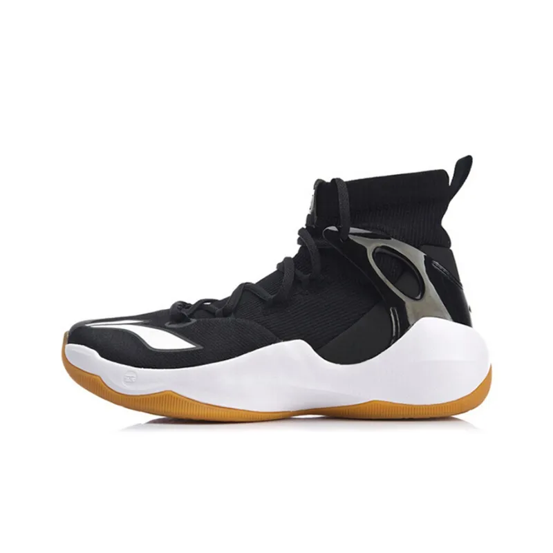 LiNing SONIC 6 V2 Cushioning And Breathable High Top Basketball Shoes Men's Black-0