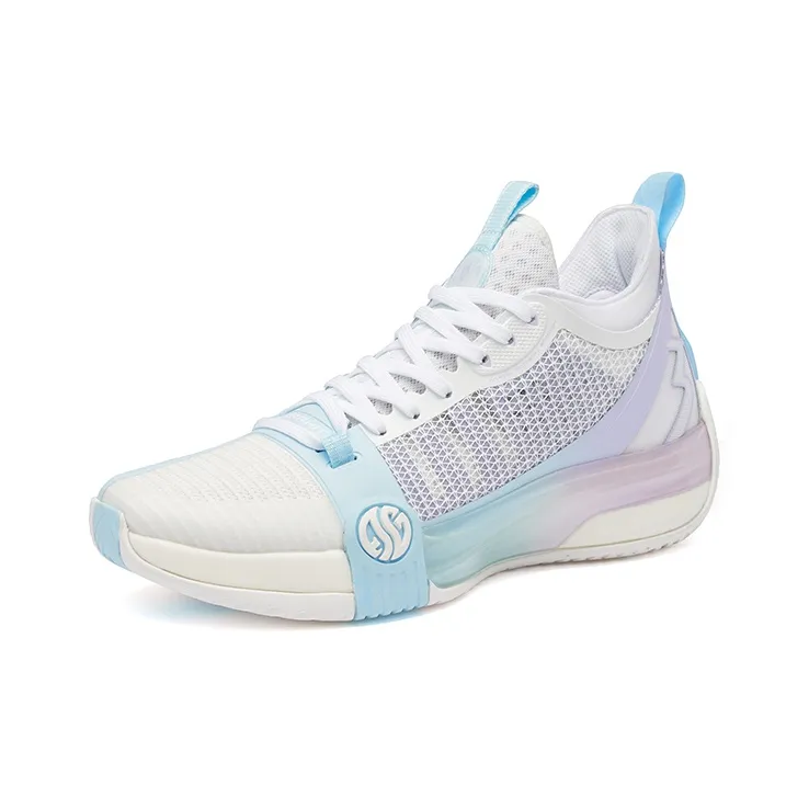 361° Chan 3 MOD Ice Blade Cushioning Anti-Slip And Wear-Resistant Low-Top Basketball Shoes White Glacier Blue-2