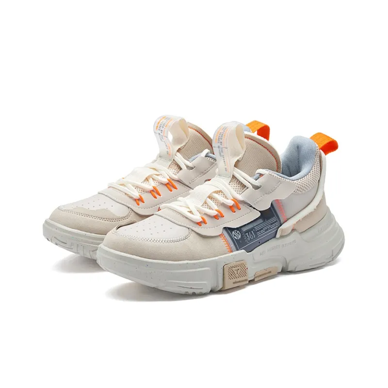361° Cushioning Wear Resistant Low Top Performance Basketball Shoes Men's Light Bone-2