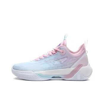 XTEP Levitation 6 Cushioning Anti Slip Wear Resistant Breathability Low Top Basketball Shoes Men's Pink Blue