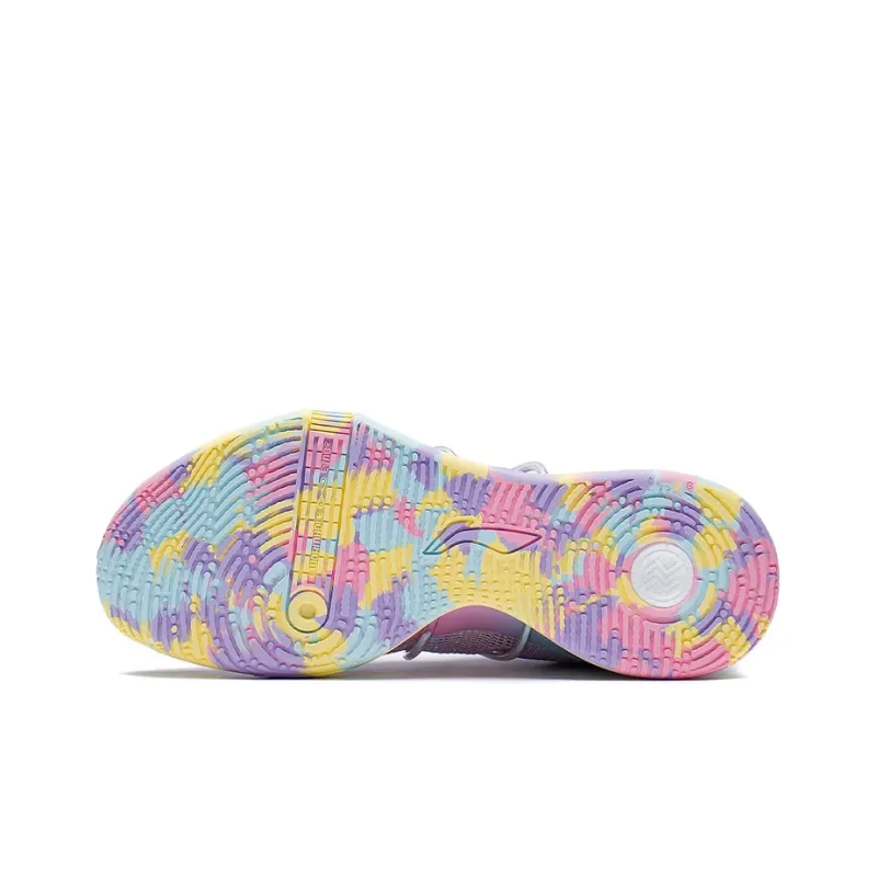 LINING Speed 8 Basketball Shoes Men Low Top Lilac/Light Banana Yellow-5