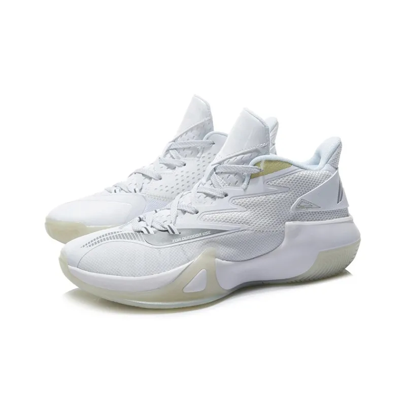 LiNing Blast Anti-Slip Wear-Resistant Mid-Top Basketball Shoes White-2