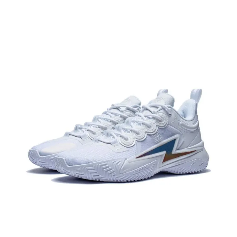 LiNing Son Of Flash Durable Breathable Low Top Basketball Shoes Men's White-2