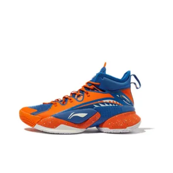 LiNing Power 7 Premium Mid Top Basketball Shoes Men's Orange Blue