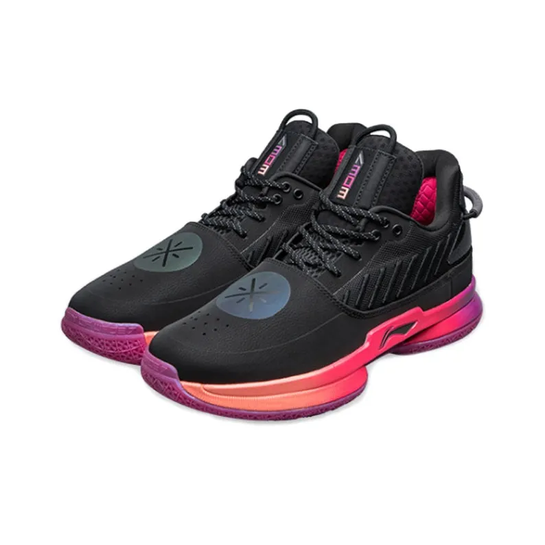 LiNing Way Of Wade WOW Remix 6 Set WOW1+WOW7 Coverage Support Rebound High Top Basketball Shoes Men's Black Red-2