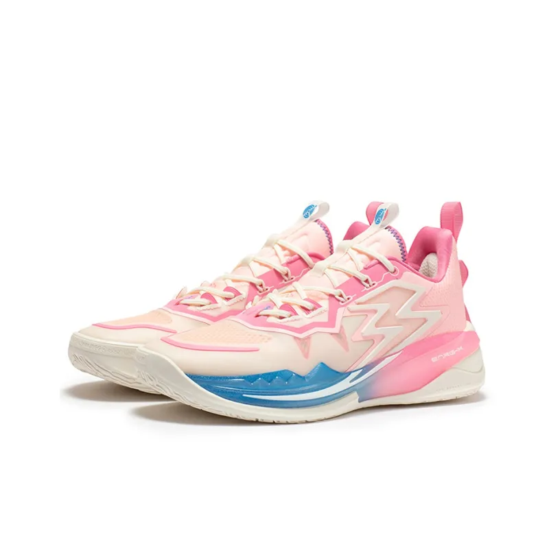 361° Big3 3.0 Basketball Shoes Unisex Low Top Feather White/Fluorescent Wax Powder-2
