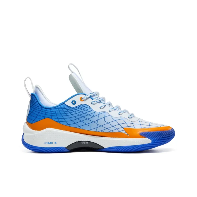 RIGORER Stop Ge 1.0 Cushioned Wear Resistant Coverage Low Top Basketball Shoes Unisex White Blue Orange-1