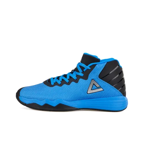 PEAK Basketball Shoes Men Mid-Top Glitter Blue/Black