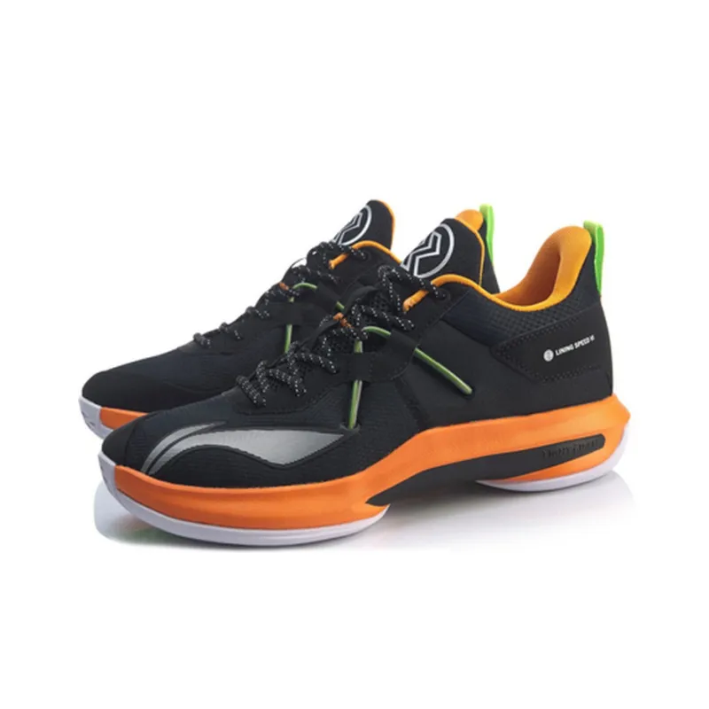 LiNing Speed 6 Shock Absorbers With Slip Resistant Features Low Top Basketball Shoes Men's Black-2