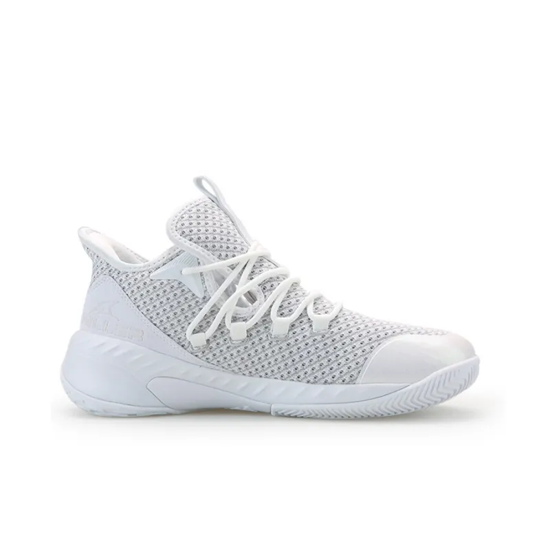 PEAK Shock Absorbers With Slip Resistant And Abrasion Resistant Properties Mid Top Basketball Shoes Men's White Gray-1