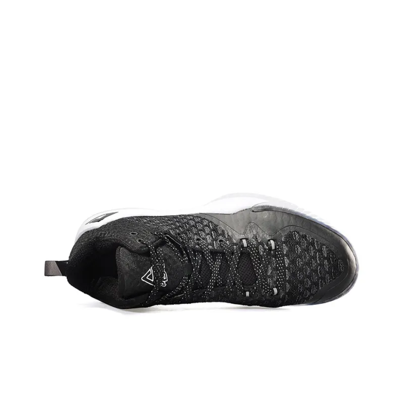 PEAK Shock Absorbers With Slip Resistant And Abrasion Resistant Properties Mid Top Basketball Shoes Men's Black Gray-3