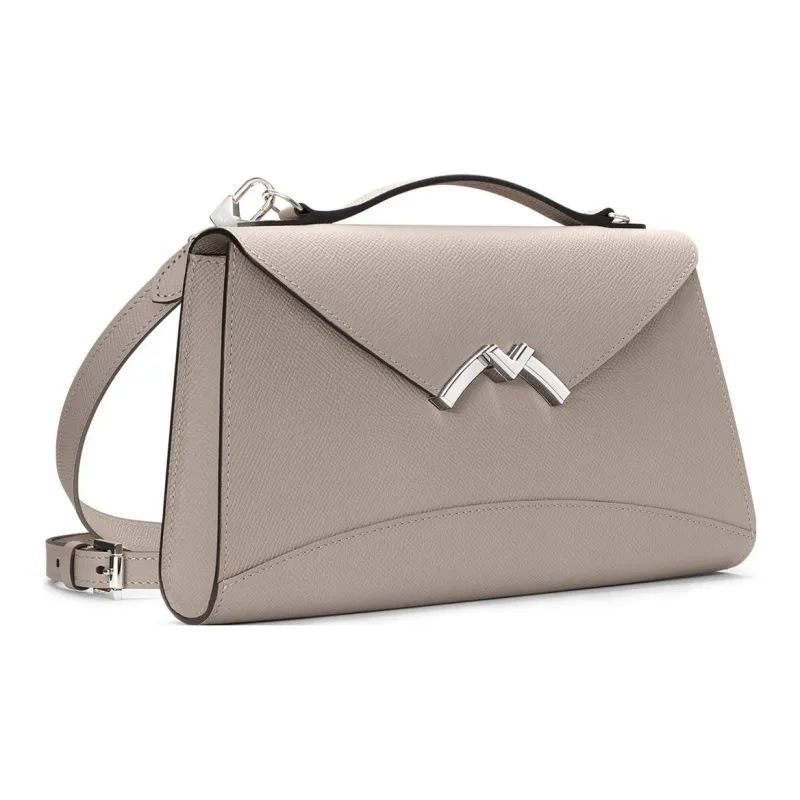 Moynat Carat Calfskin One Shoulder Crossbody Clutches Women's Gray-1