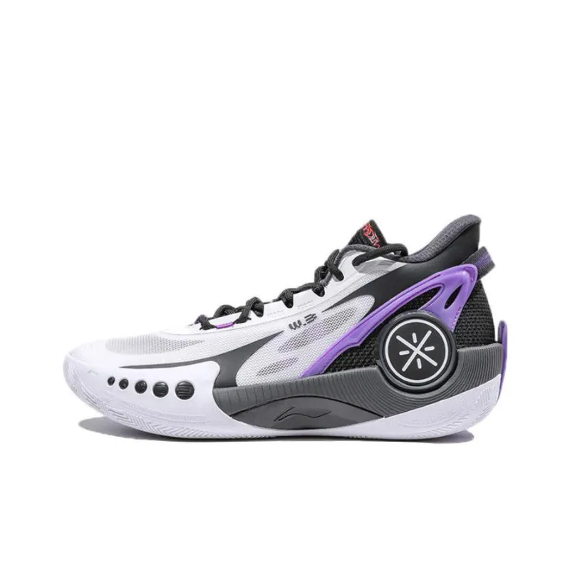 LiNing Shadow 3 Way Of Wade Durable Breathable Low Top Basketball Shoes Men's White Black-0